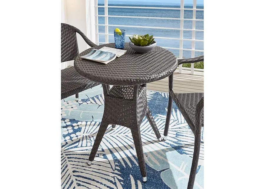 Bay Terrace Brown Wicker 28 in. Round Outdoor Dining Table