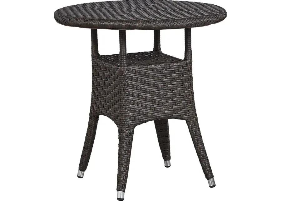Bay Terrace Brown Wicker 28 in. Round Outdoor Dining Table