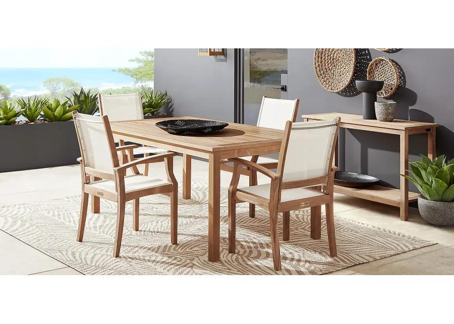 Pleasant Bay Teak 5 Pc Rectangle Outdoor Dining Set