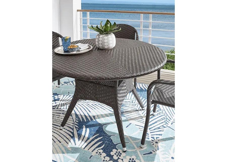 Bay Terrace Brown Wicker 5 Pc 48 in. Round Outdoor Dining Set