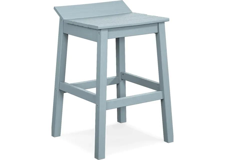 Addy White 3 Pc Outdoor Bar Set with Sky Barstools