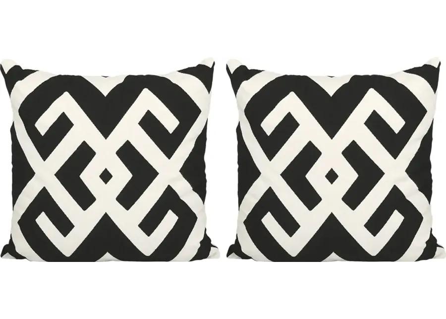 Sassandra Black Indoor/Outdoor Accent Pillow, Set of 2