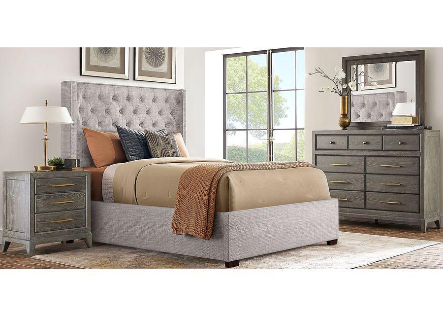 Kailey Park Charcoal 7 Pc Bedroom With Harlow Hill Gray King Upholstered Bed