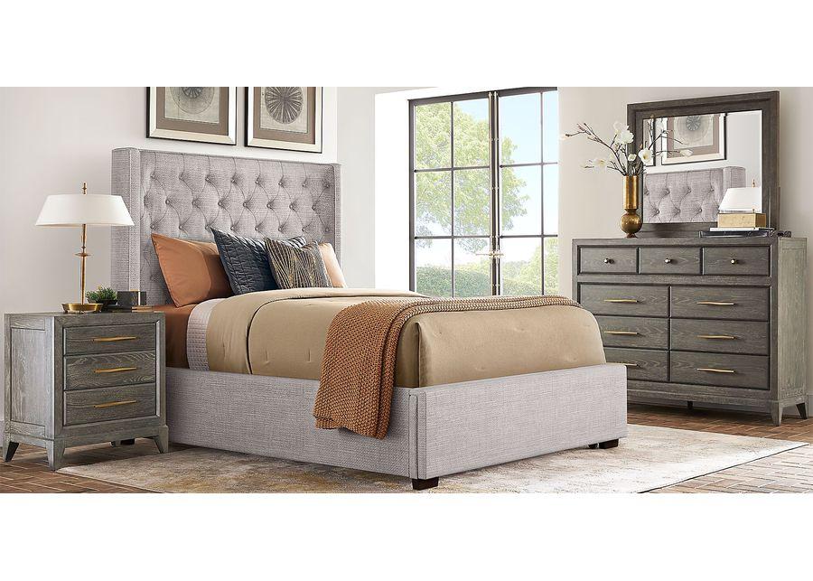 Kailey Park Charcoal 7 Pc Bedroom With Harlow Hill Gray Queen Upholstered Storage Bed