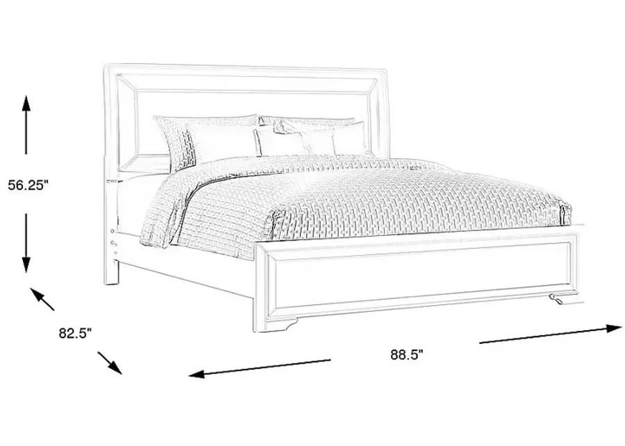 Belcourt White 3 Pc King Upholstered Sleigh Bed