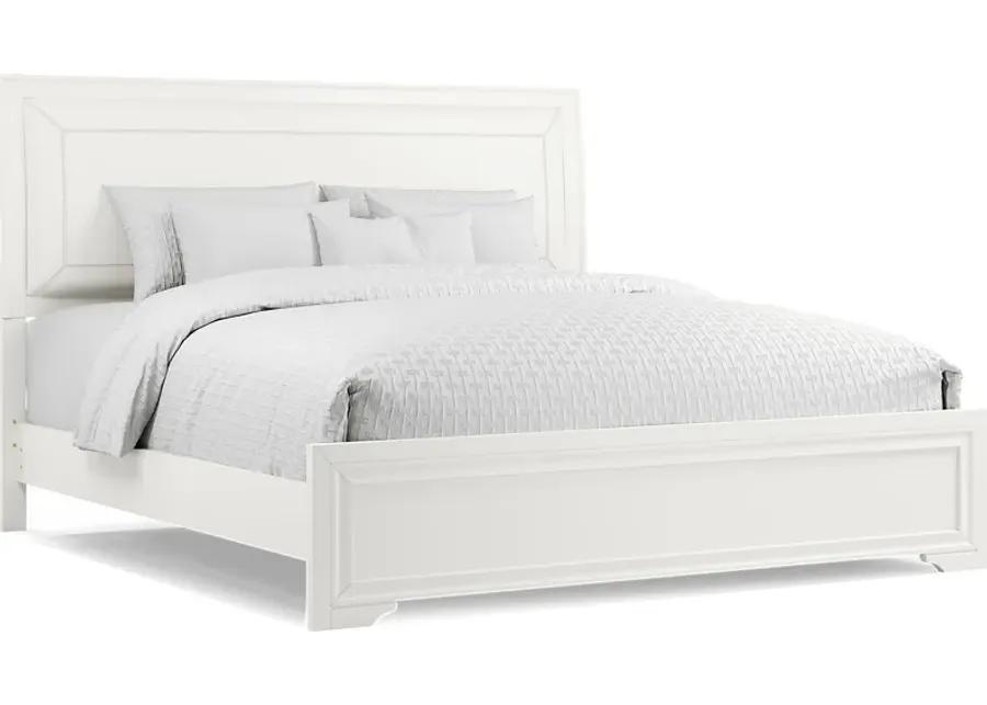 Belcourt White 3 Pc King Upholstered Sleigh Bed