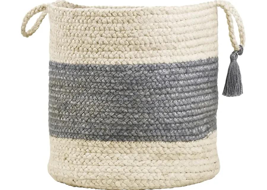 Grebella White/Gray 19 in. Basket