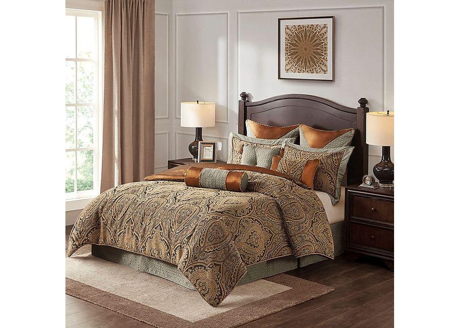 Danom, Brown 10pc King Comforter Set