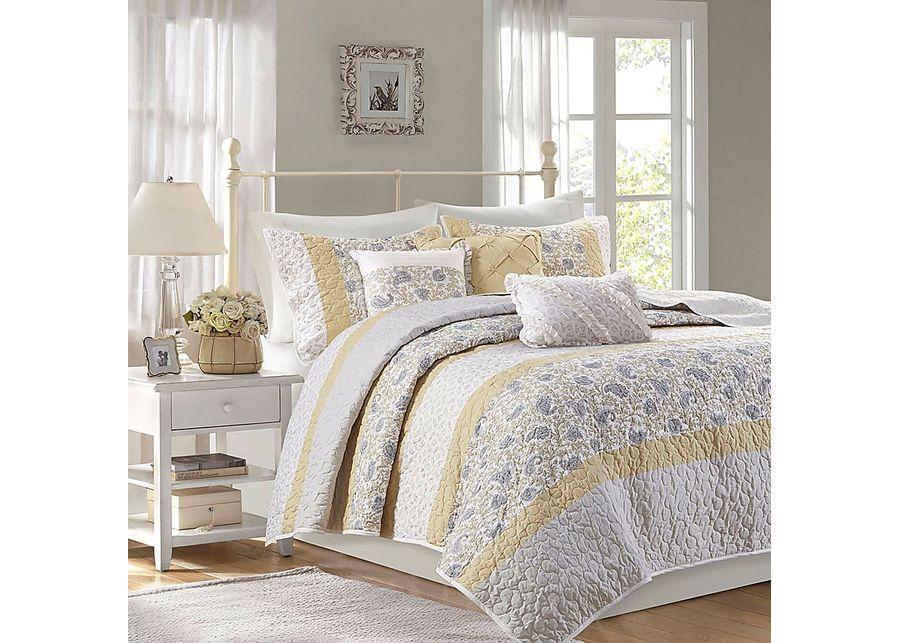 Pabl Yellow 6 pc Full/Queen Quilt Set