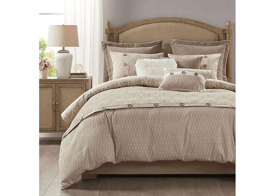 Erixa Beige Queen Comforter Set