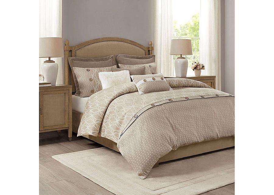 Erixa Beige Queen Comforter Set