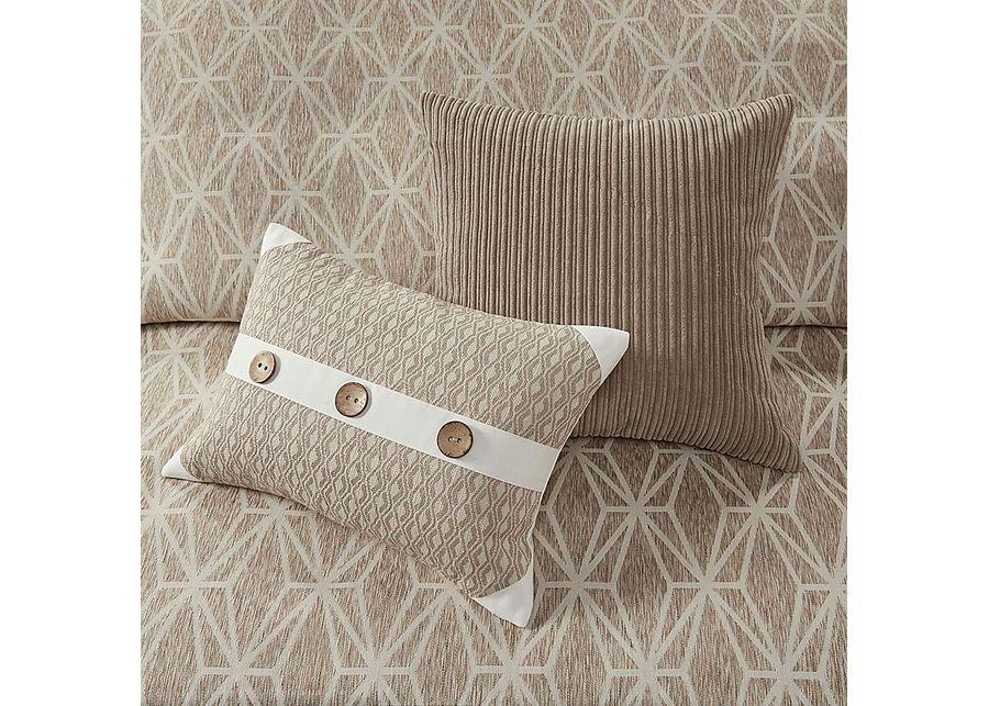 Erixa Beige Queen Comforter Set