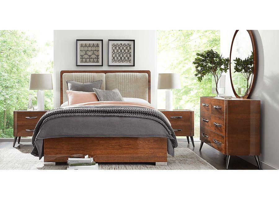 Jenner Walnut 5 Pc King Upholstered Bedroom