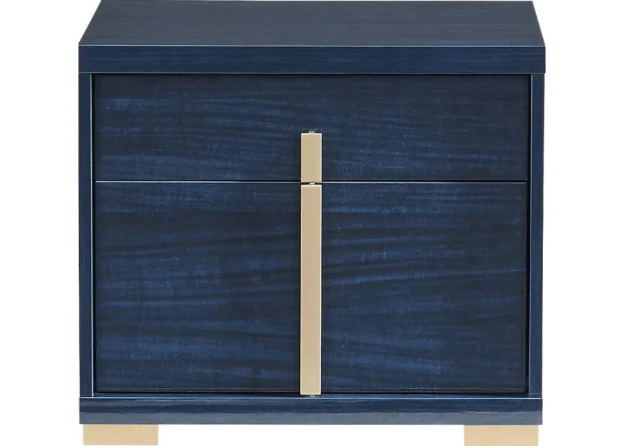 Luxe Point Blue 7 Pc King Panel Bedroom