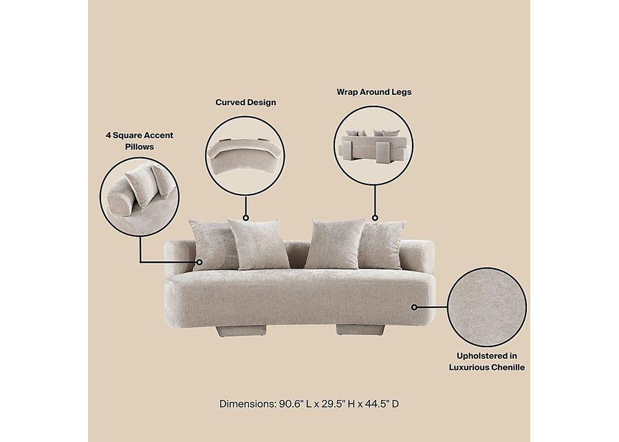 Mipolomol Beige Loveseat