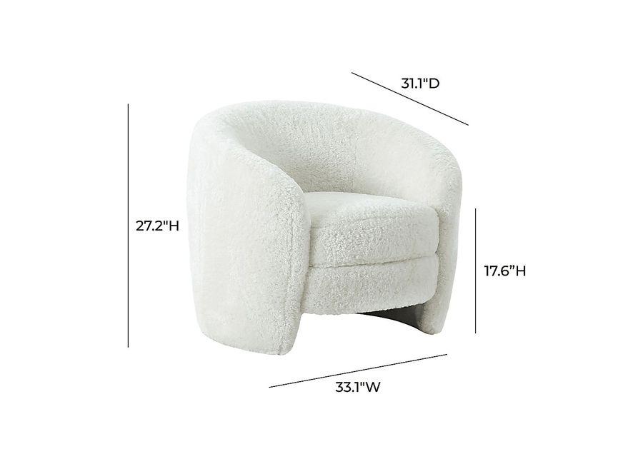 Geoley White Accent Chair