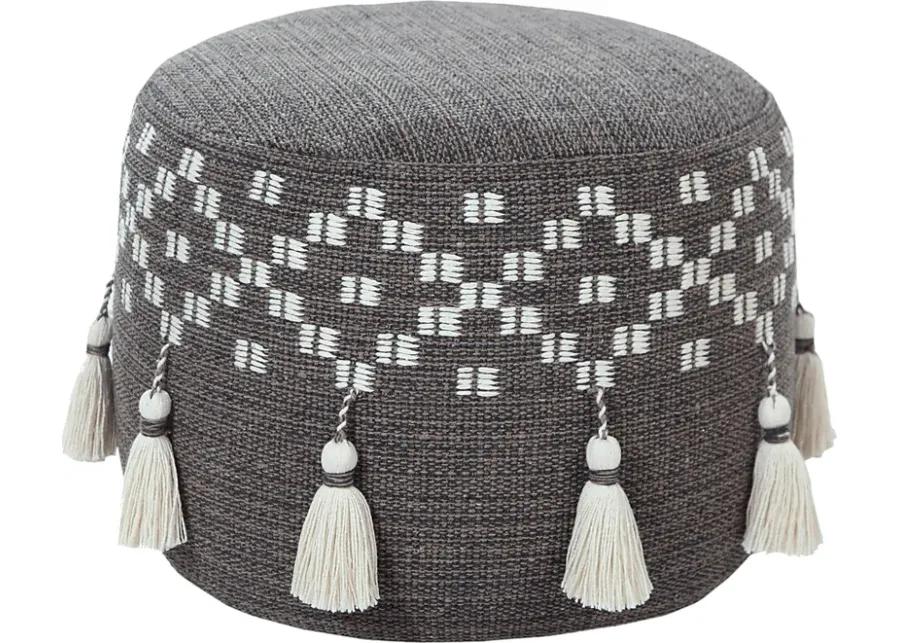 Abumaz Gray/Tan Pouf