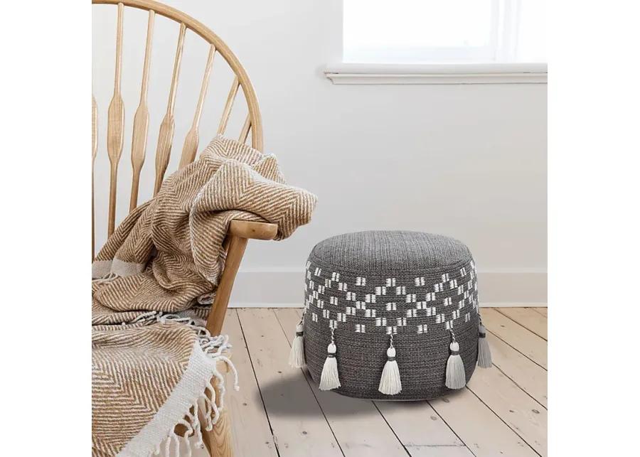 Abumaz Gray/Tan Pouf