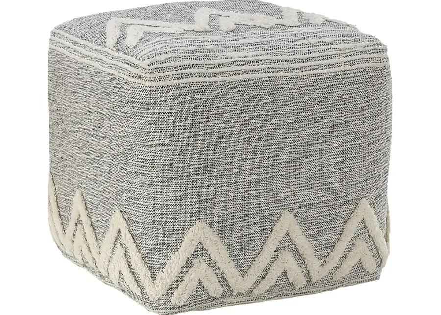 Piziti Gray/Ivory Pouf