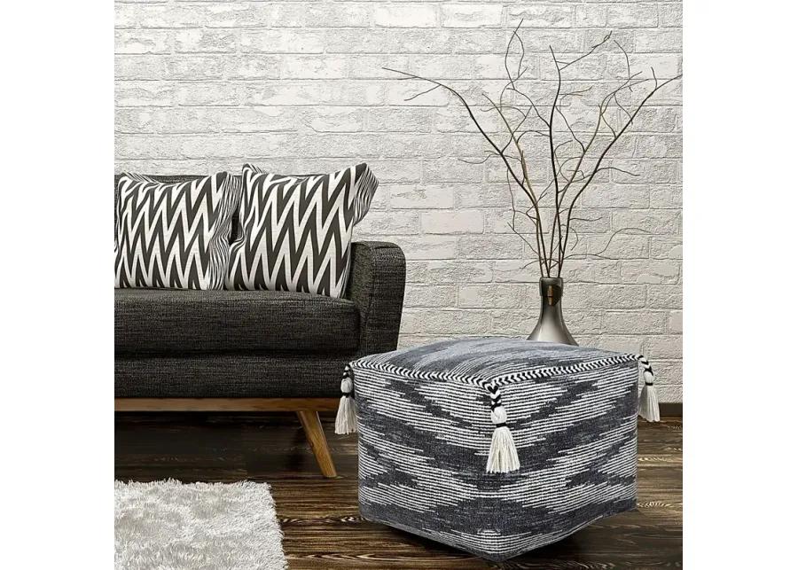 Pasemu Gray/Black Pouf