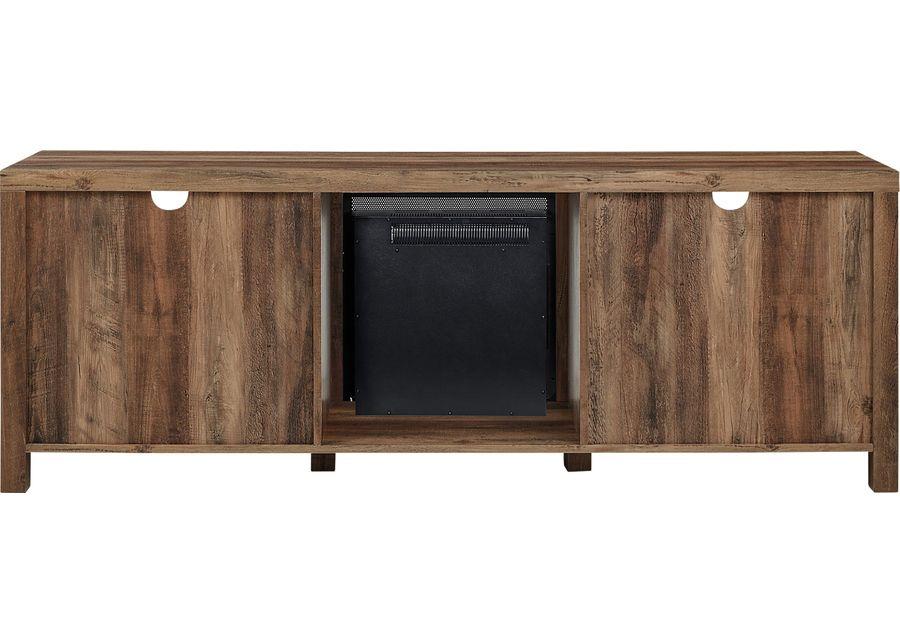 Wynridge Oak 70 in. Console, With Electric Fireplace