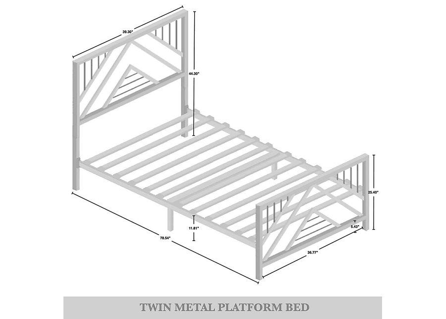 Bainfair Black Twin Metal Bed