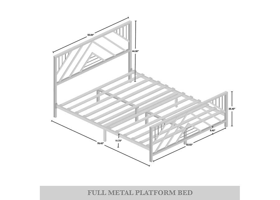 Bainfair Black Full Metal Bed