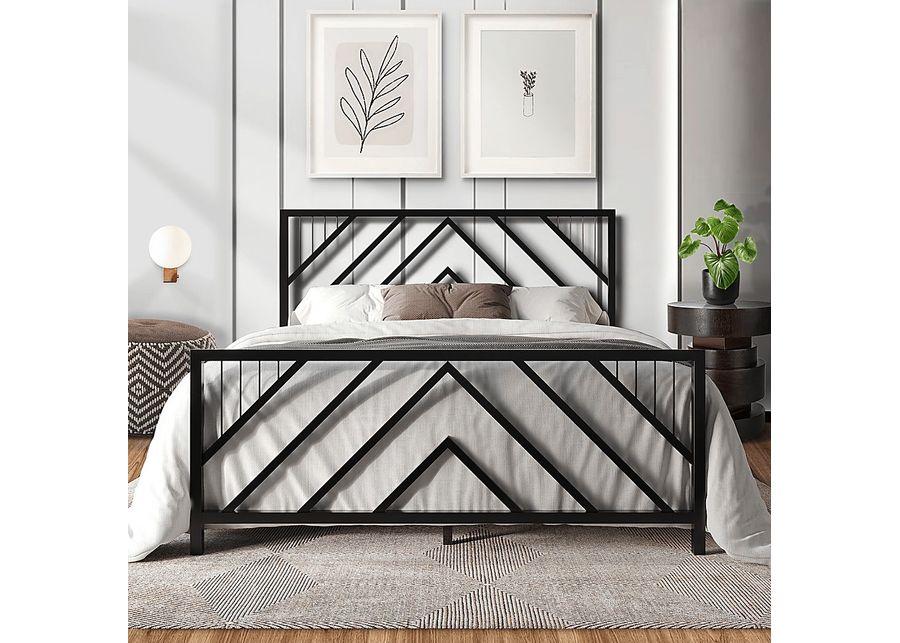 Bainfair Black Full Metal Bed