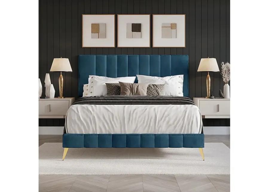 Coleta Blue Queen Bed