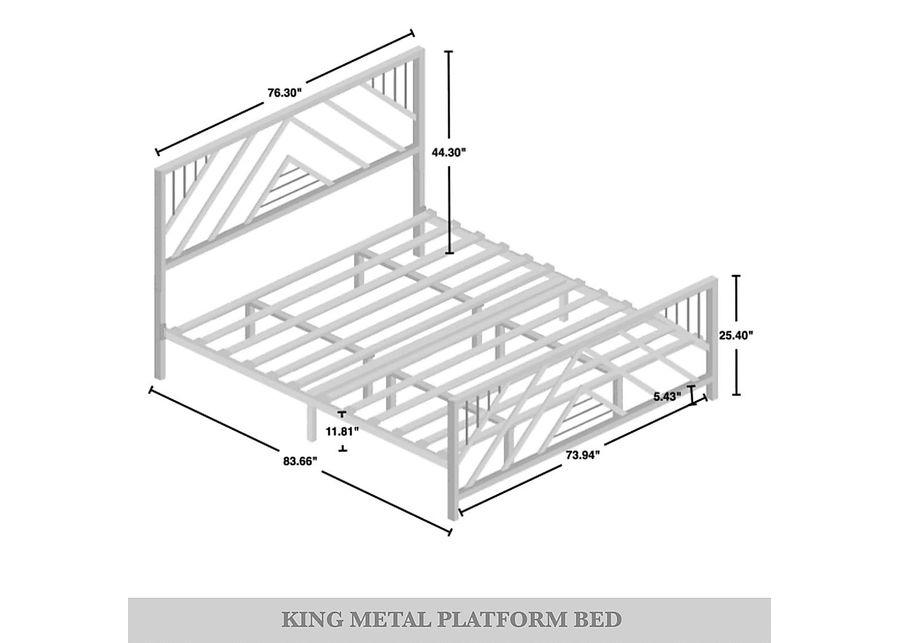 Bainfair Brown King Metal Bed