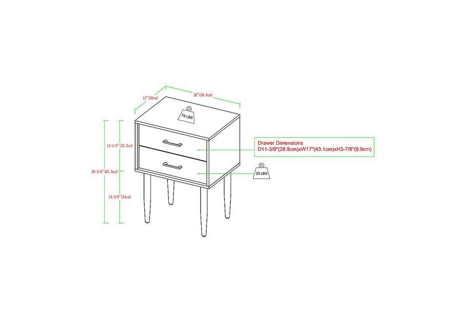 Meissen Black Nightstand