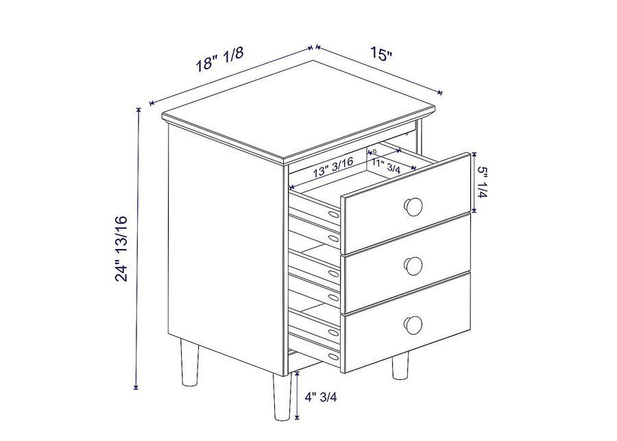 Kingshall White Nightstand