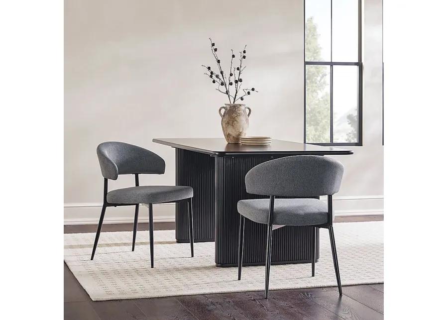 Vreeland Charcoal Side Chair, Set of 2