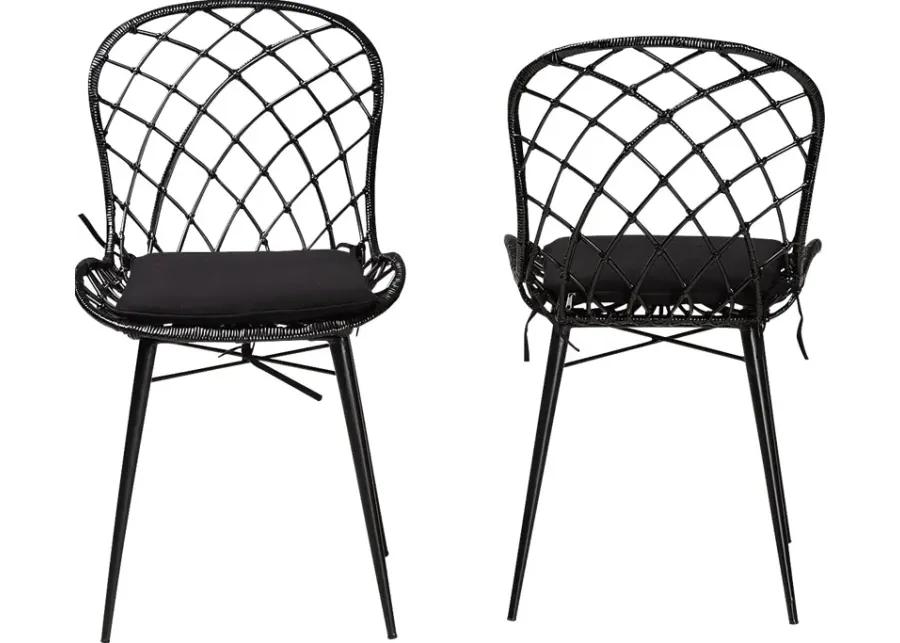 Seconset Black Dining Chair, Set of 2