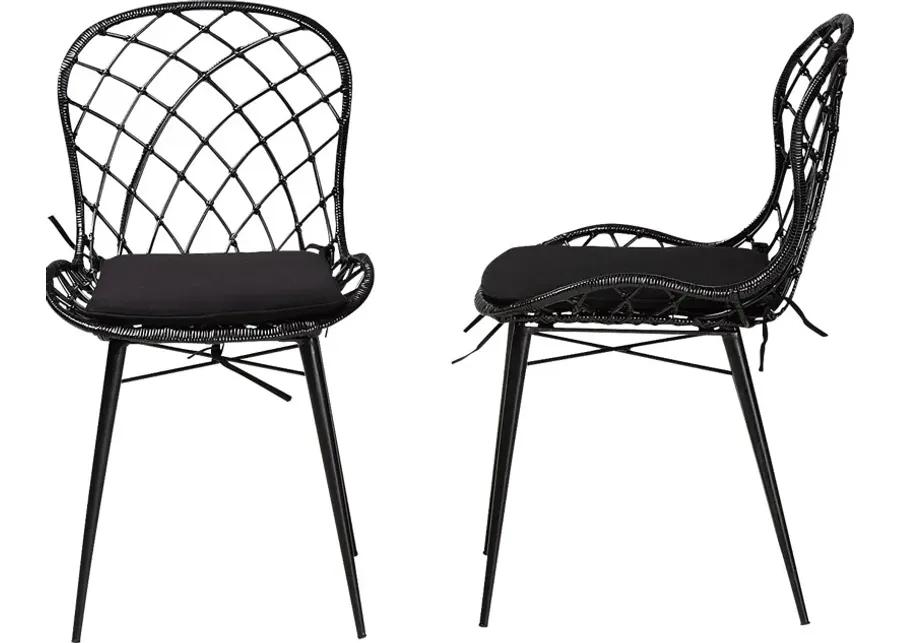 Seconset Black Dining Chair, Set of 2