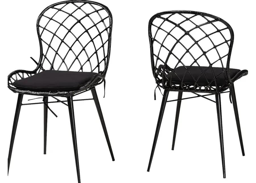 Seconset Black Dining Chair, Set of 2