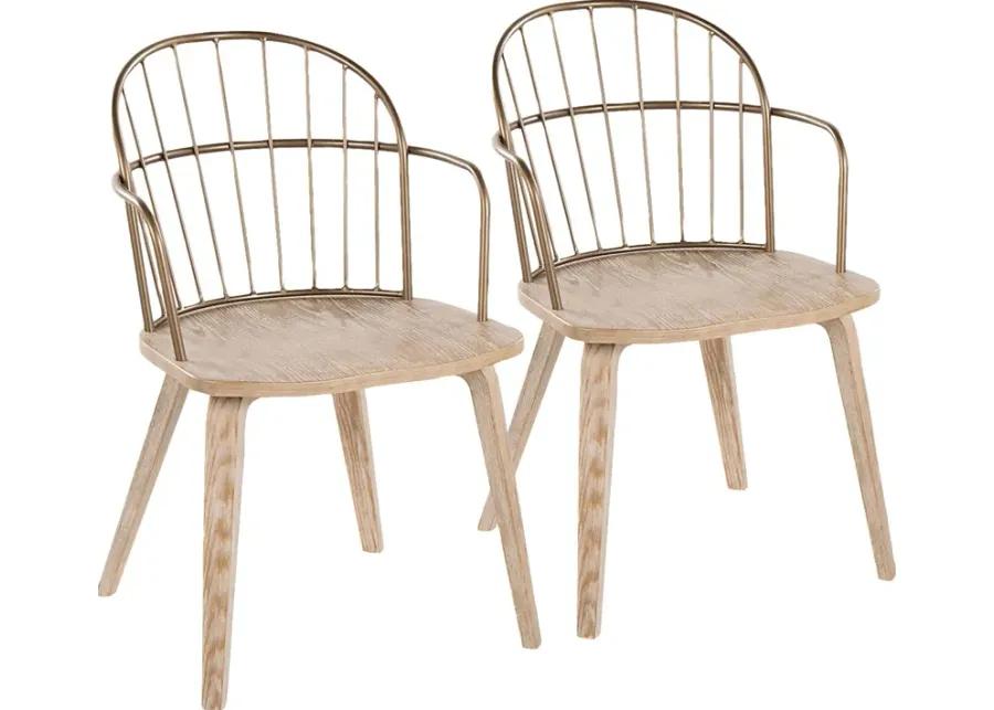 Hollyridge Natural Arm Chair, Set of 2