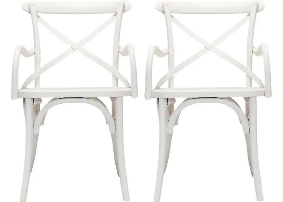 Araeno White Dining Chair, Set of 2