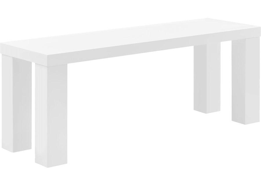 Chevae White 49 in. Dining Bench