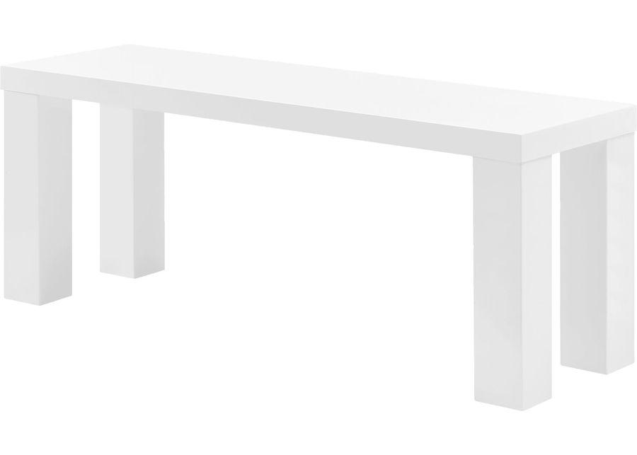 Chevae White 49 in. Dining Bench