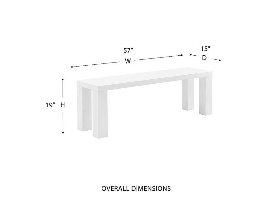 Chevae White 57 in. Dining Bench