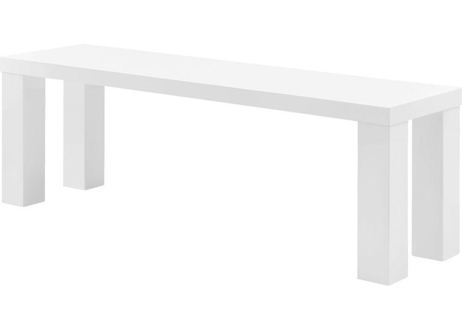 Chevae White 57 in. Dining Bench