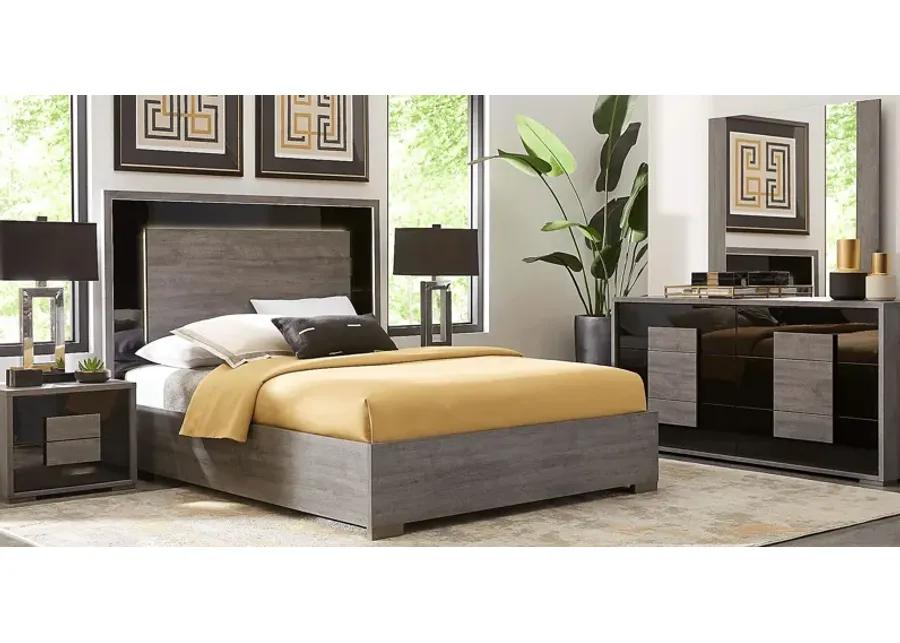 Studio Place Dark Gray 7 Pc Queen Panel Bedroom