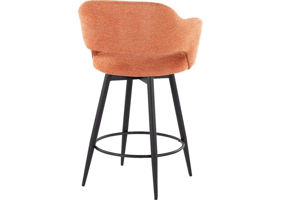 Jouett II Orange Swivel Counter Height Stool, Set of 2