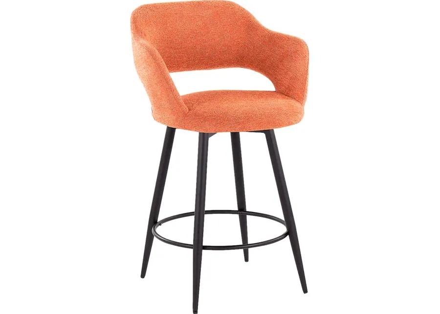 Jouett II Orange Swivel Counter Height Stool, Set of 2