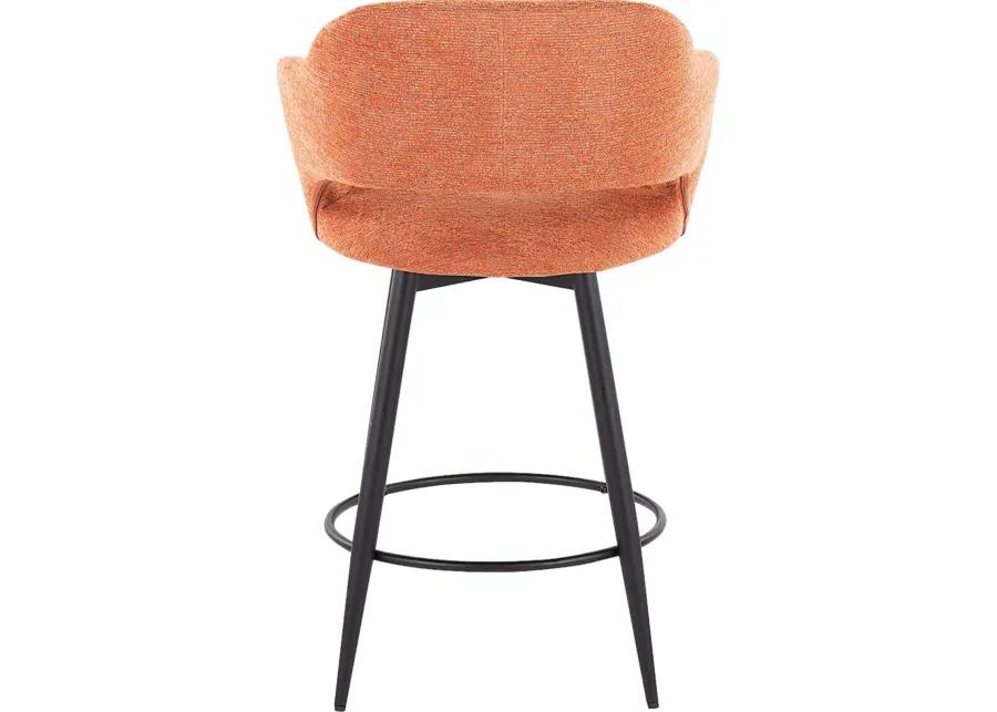 Jouett II Orange Swivel Counter Height Stool, Set of 2