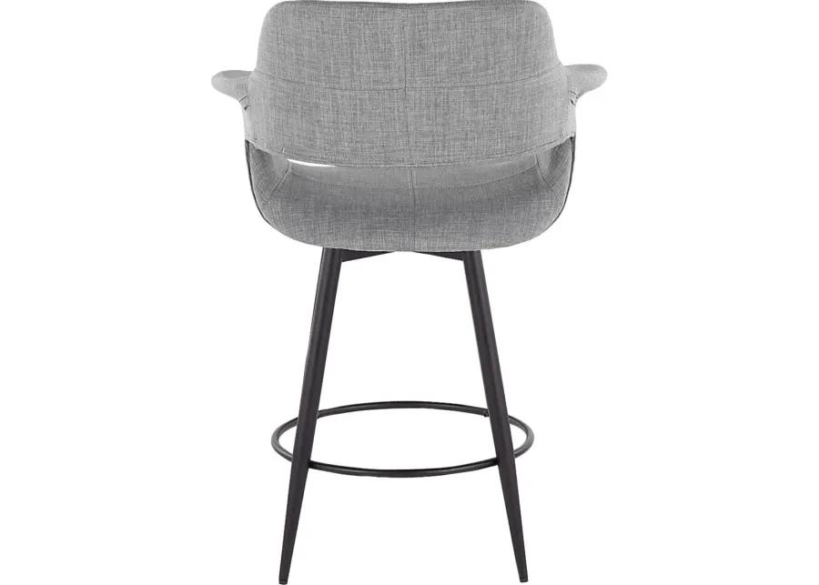 Lafanette II Gray Swivel Counter Height Stool, Set of 2