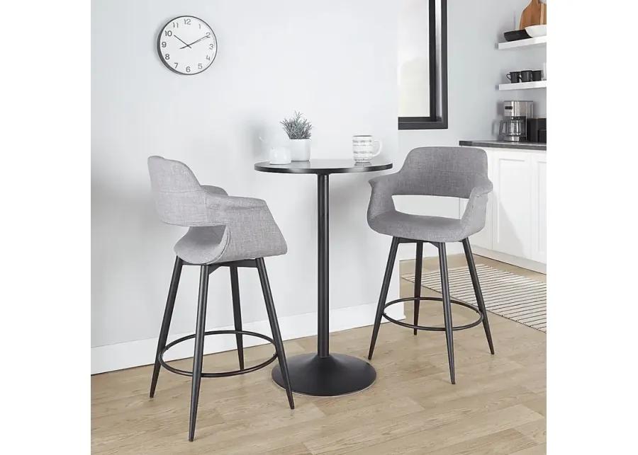 Lafanette II Gray Swivel Counter Height Stool, Set of 2