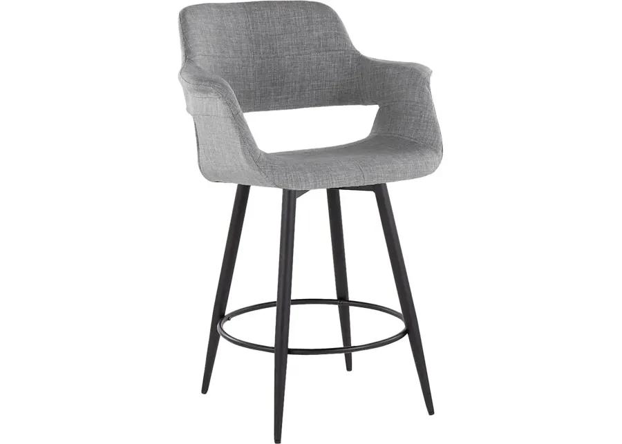 Lafanette II Gray Swivel Counter Height Stool, Set of 2