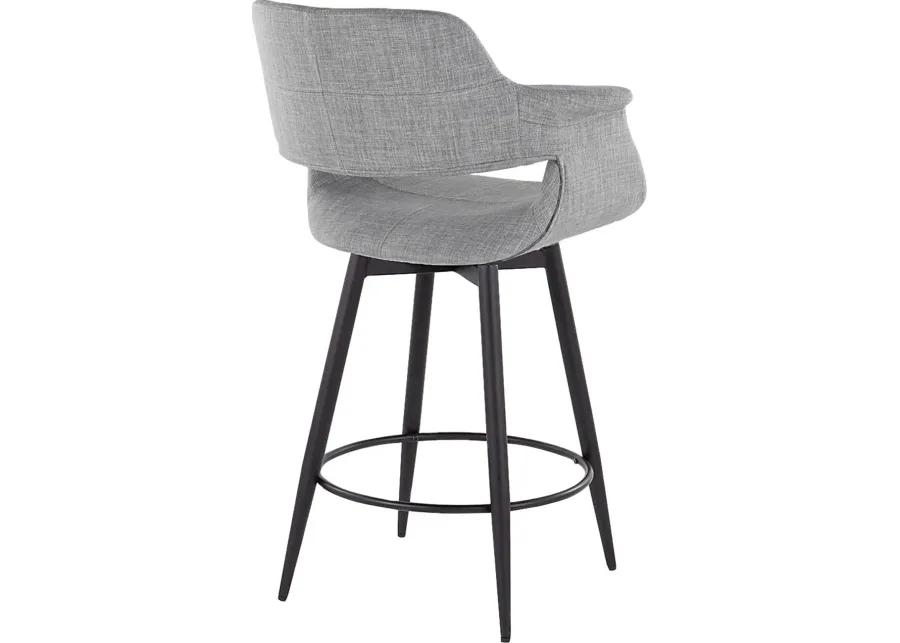 Lafanette II Gray Swivel Counter Height Stool, Set of 2